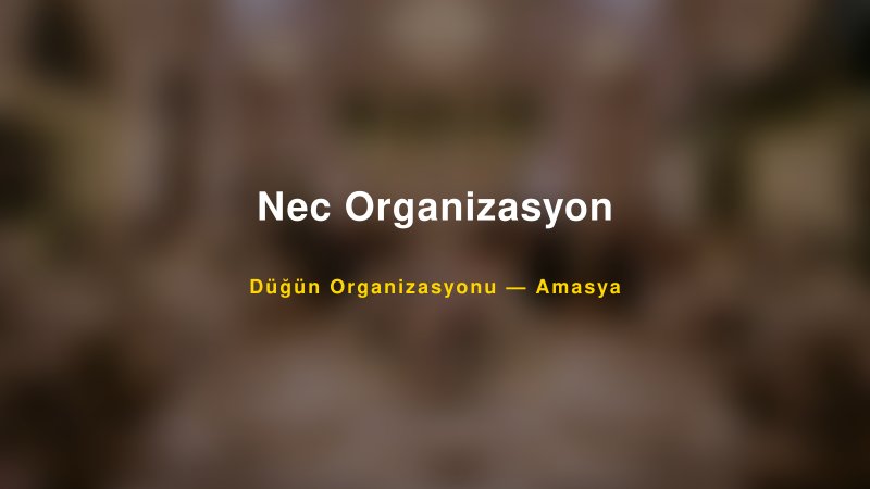 Nec Organizasyon — Amasya Kır Düğünü Mekanı Rehberi